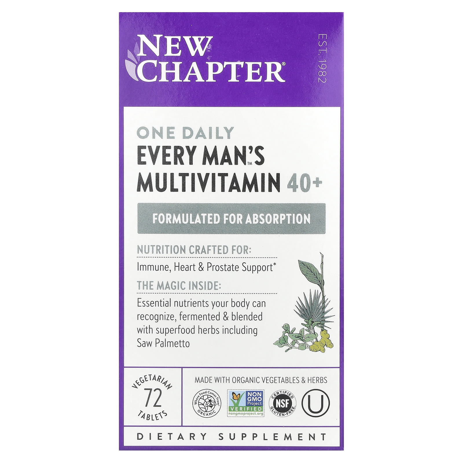 New Chapter Every Man's One Daily 40+ Multivitamin, 72 Vegetarian Tablets — Tunisie