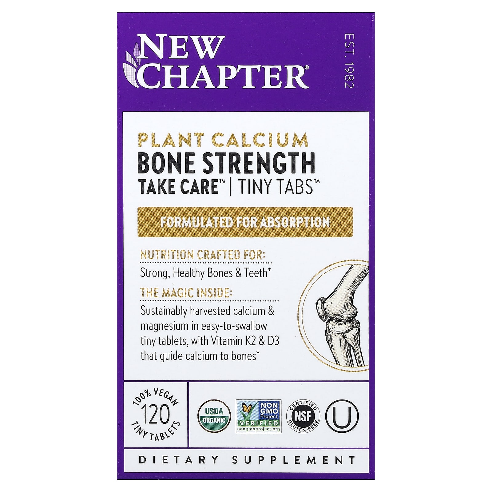 New Chapter Plant Calcium, Bone Strength Take Care, 120 Vegan Tiny Tablets — Tunisie
