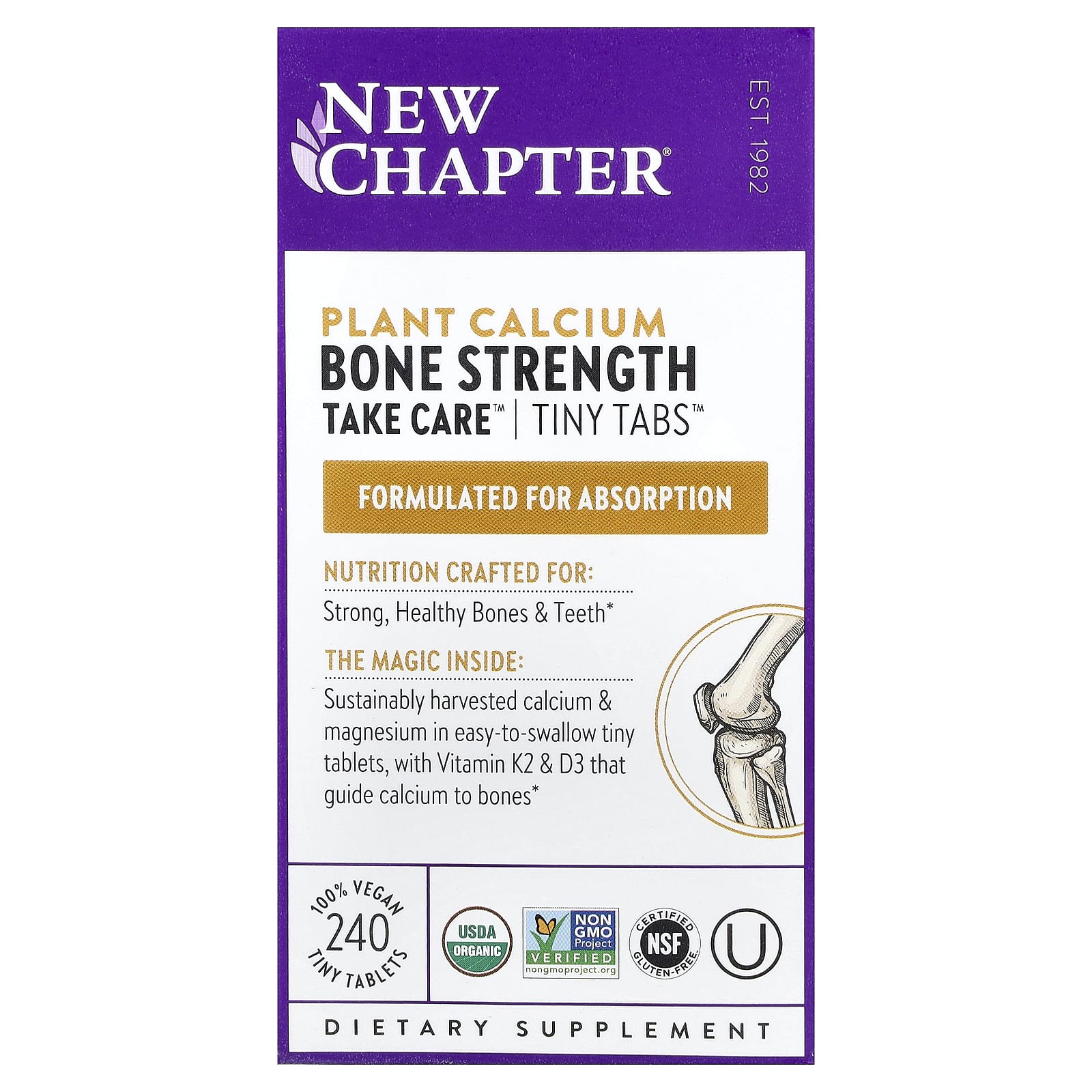 New Chapter Plant Calcium, Bone Strength Take Care, 240 Vegan Tiny Tablets — Tunisie