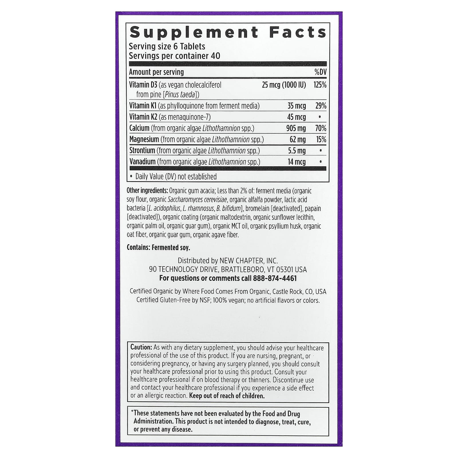 New Chapter Plant Calcium, Bone Strength Take Care, 240 Vegan Tiny Tablets — photo 2 sur 2