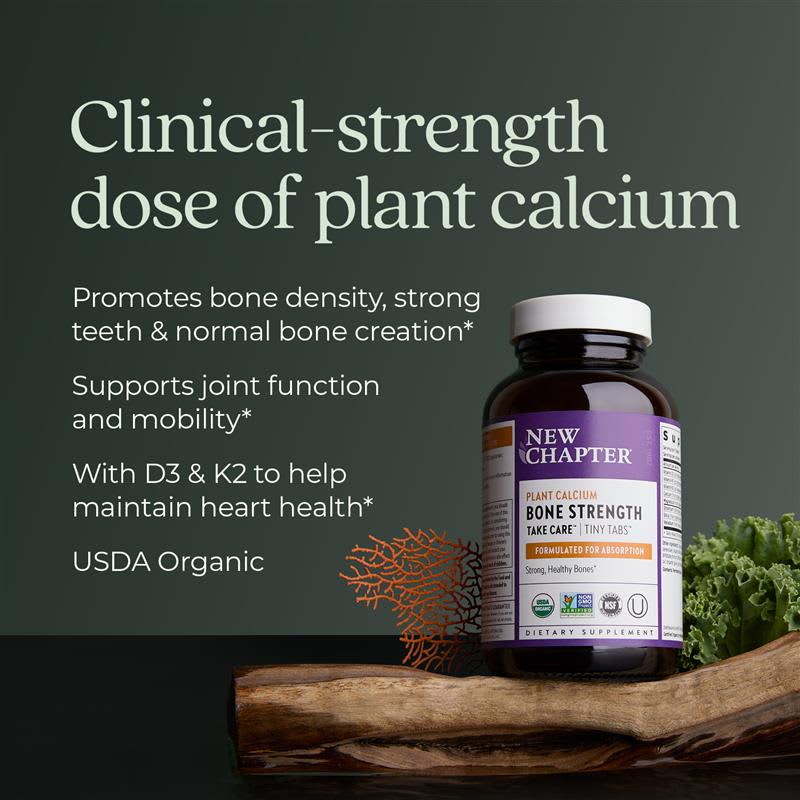 New Chapter Plant Calcium, Bone Strength Take Care, 240 Vegan Tiny Tablets — étiquette 3