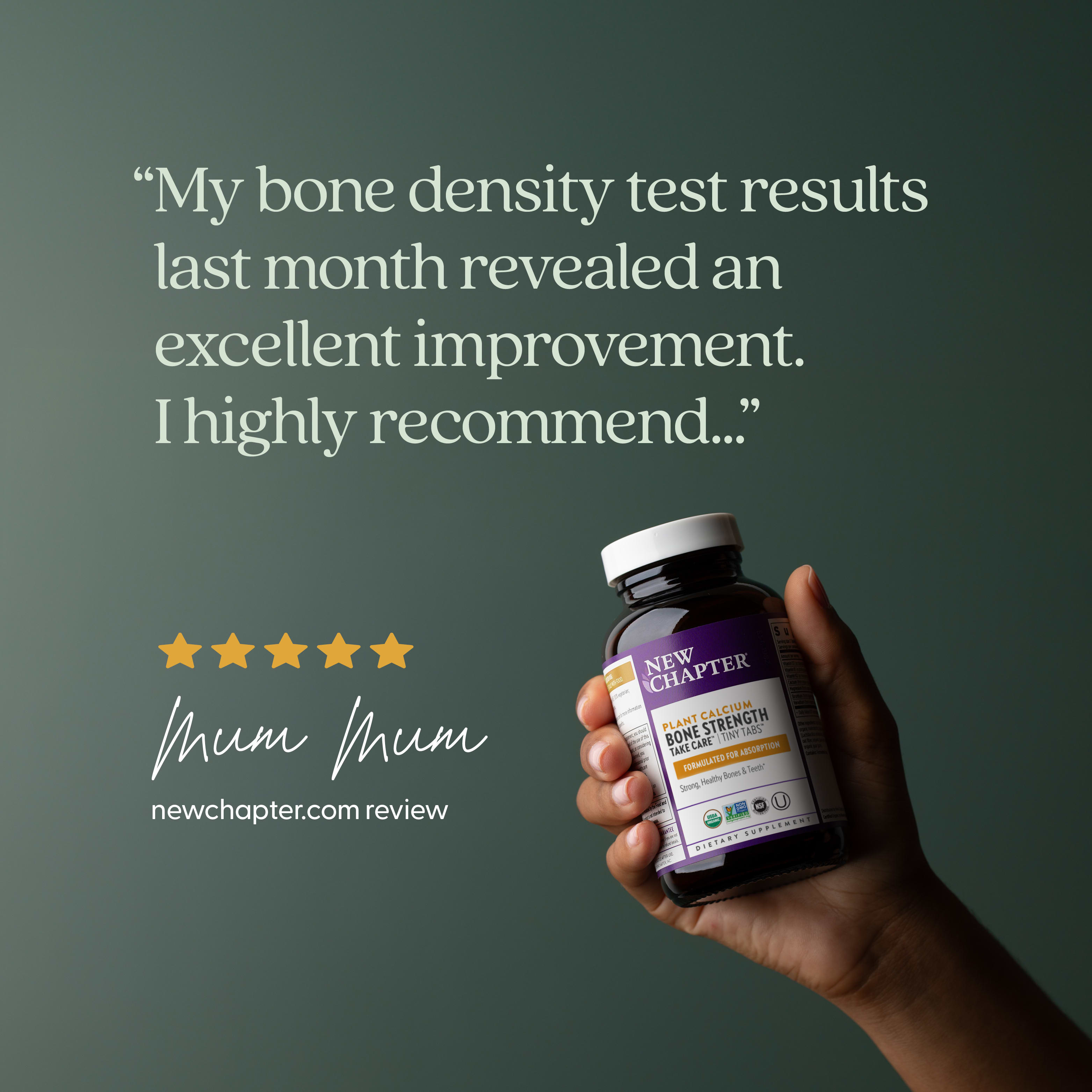New Chapter Plant Calcium, Bone Strength Take Care, 240 Vegan Tiny Tablets — étiquette 6