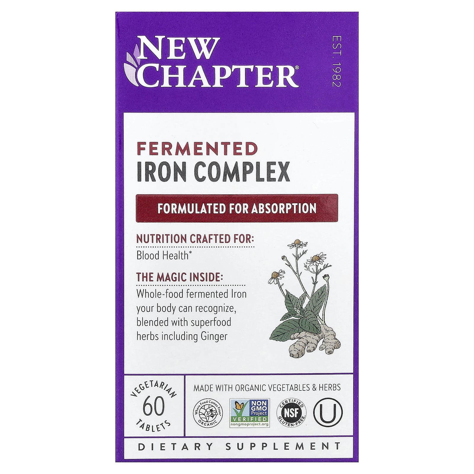 New Chapter Fermented Iron Complex, 60 Vegetarian Tablets — Tunisie