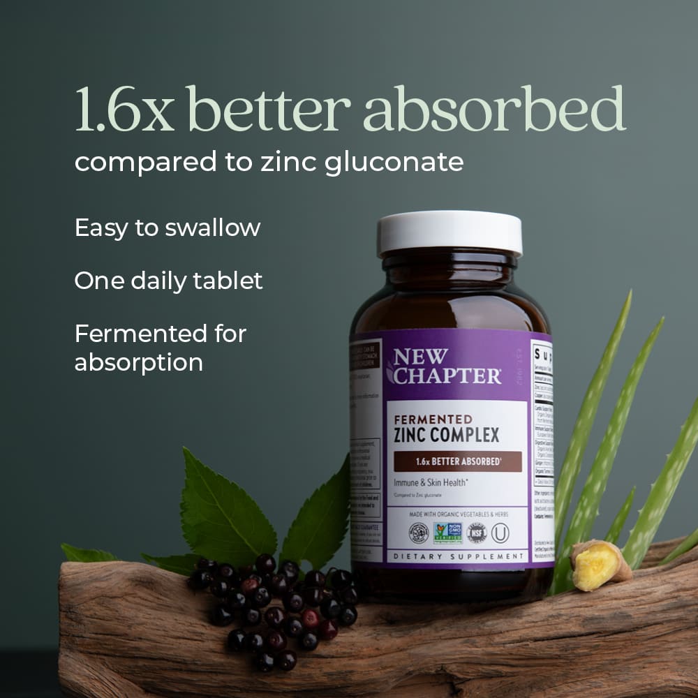 New Chapter Fermented Zinc Complex, 60 Vegetarian Tablets — étiquette 4