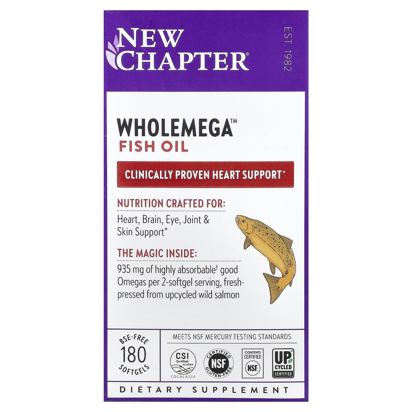 New Chapter Wholemega Fish Oil – 180 capsules molles — Tunisie