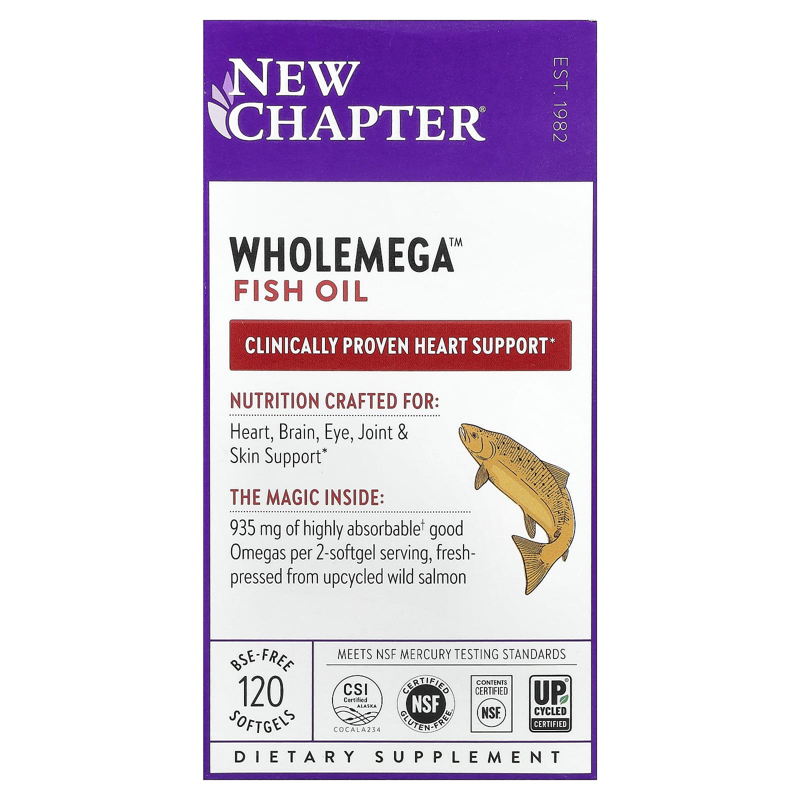 New Chapter Wholemega Fish Oil – 120 capsules molles — Tunisie