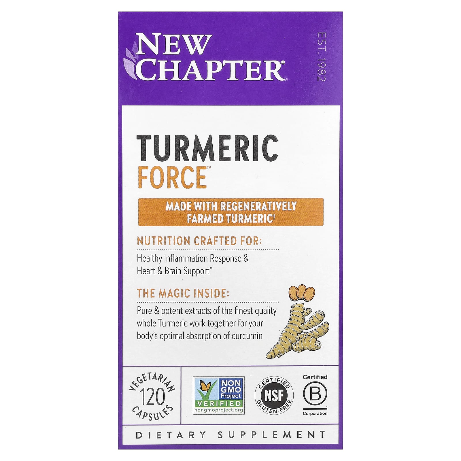 New Chapter Turmeric Force – 120 gélules végétales — Tunisie
