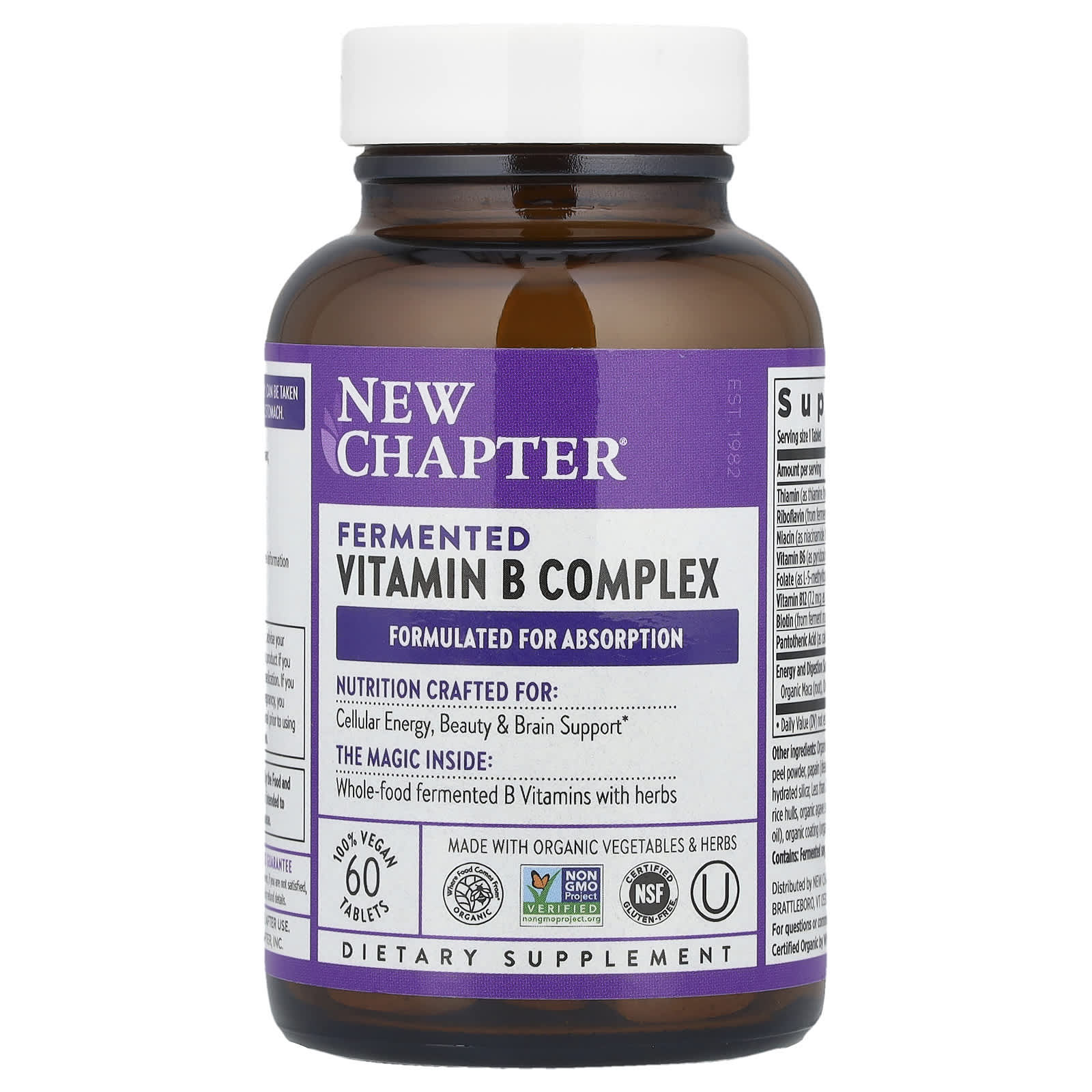 New Chapter Fermented Vitamin B Complex, 60 Vegan Tablets — Tunisie