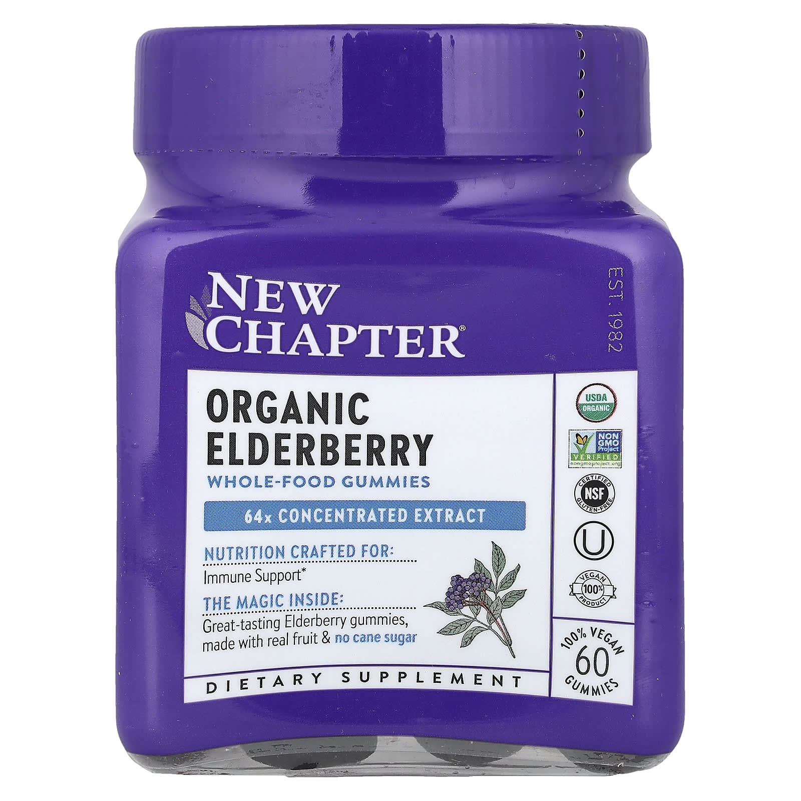 New Chapter Organic Elderberry Whole-Food Gummies, 60 Vegan Gummies – Organic Elderberry Whole-Food Gummies — Tunisie
