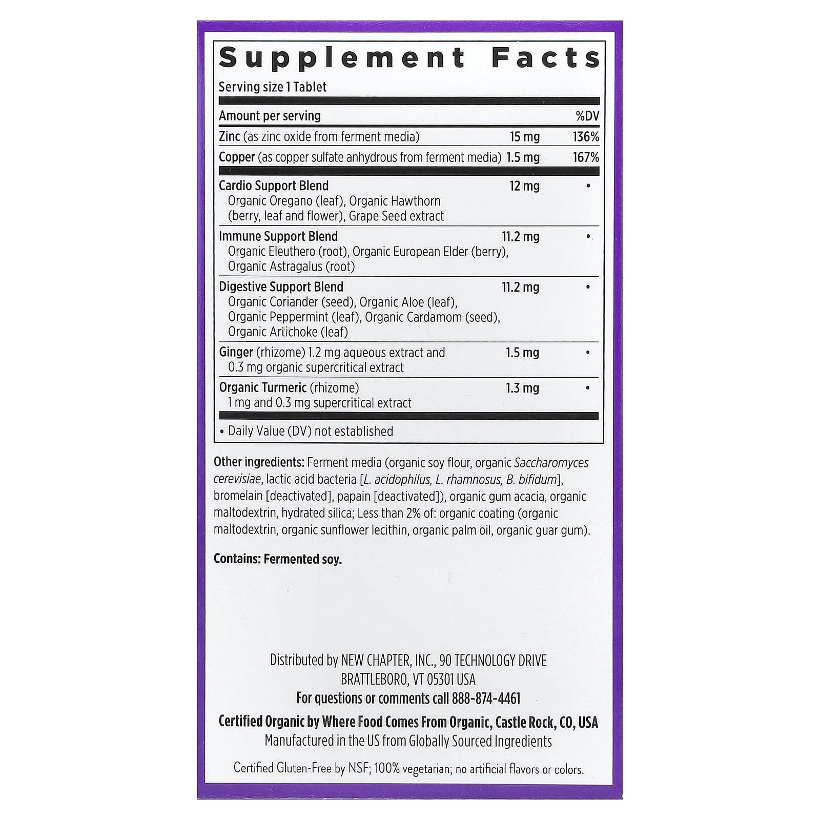 New Chapter Fermented Zinc Complex, 90 Vegetarian Tablets — photo 2 sur 2