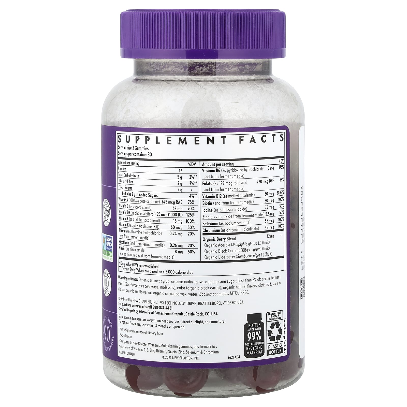 New Chapter Women's 50+ Multivitamin Gummies – Berry Citrus – 90 gommes — photo 2 sur 2