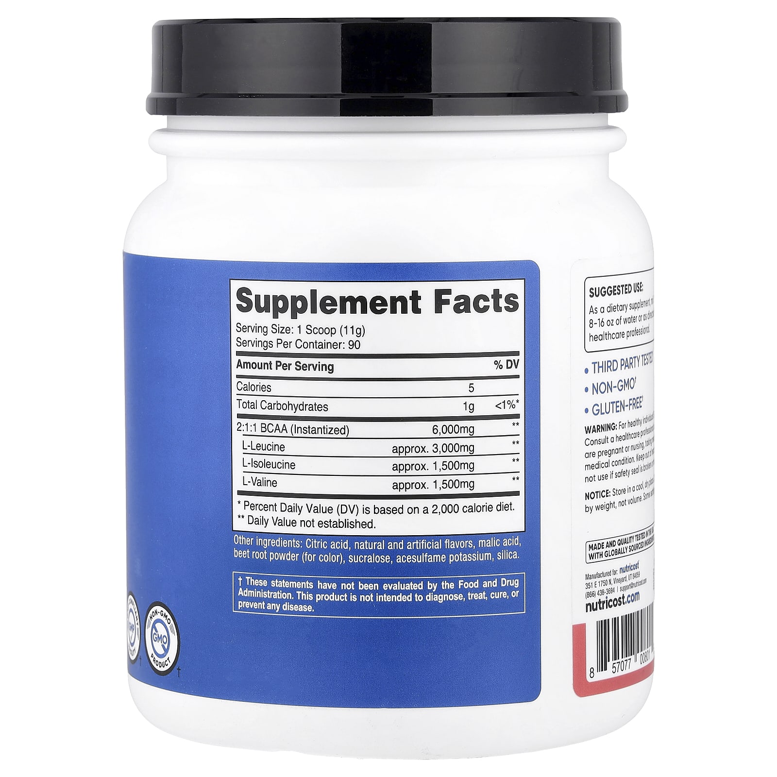 Nutricost Performance, BCAA – Raspberry Lemonade – 972 g — photo 2 sur 2