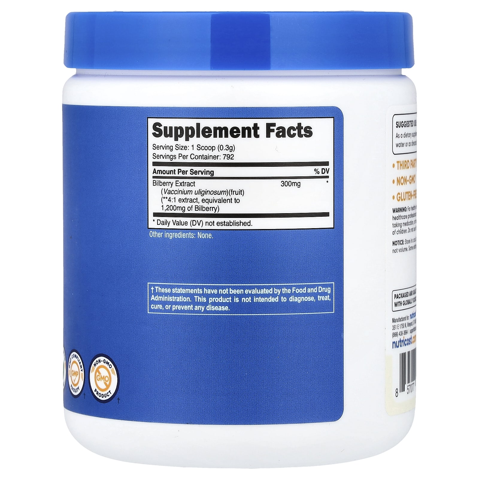 Nutricost Bilberry Powder – Bilberry Powder – 250 g — photo 2 sur 2