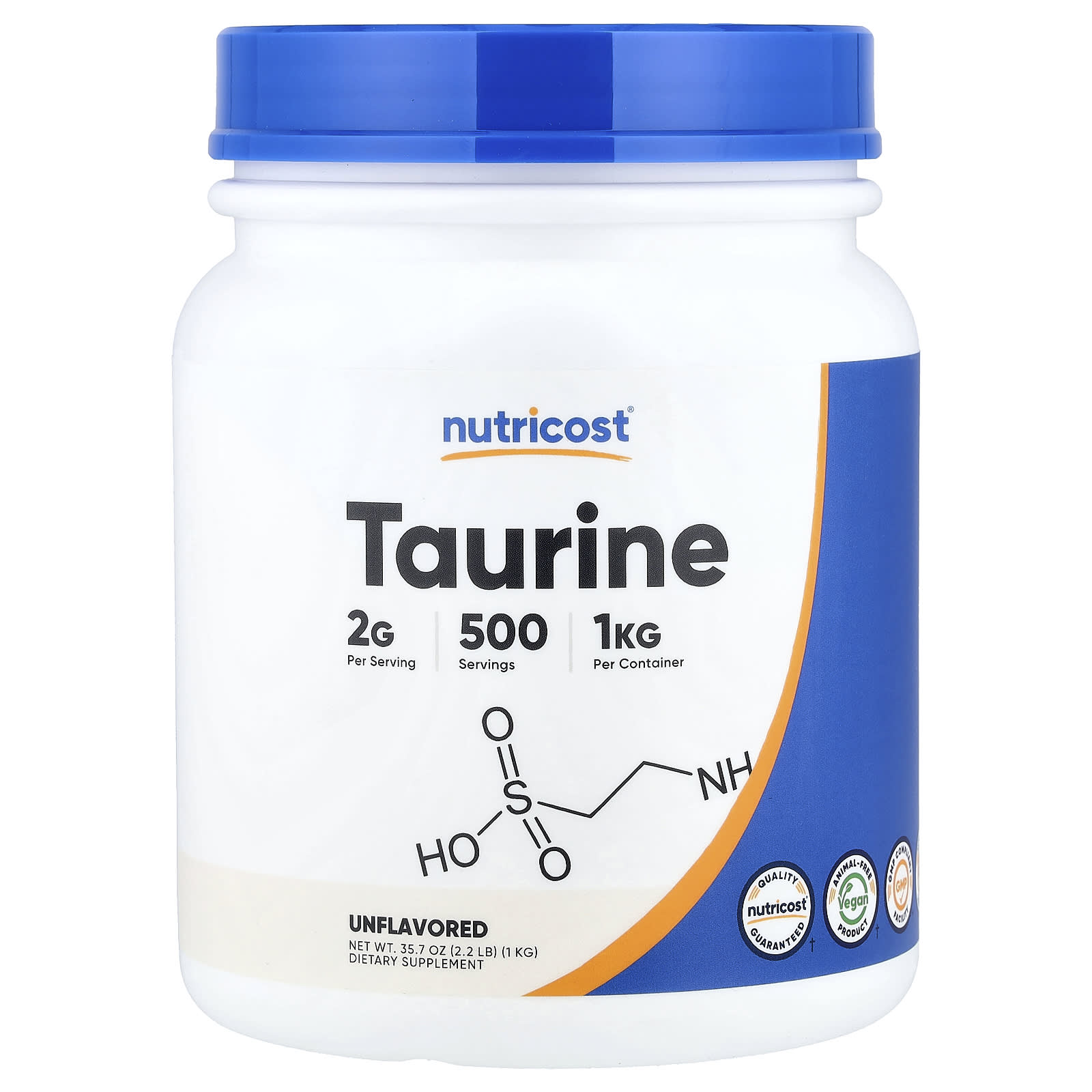 Nutricost Taurine – Sans arôme – 1 kg — Tunisie