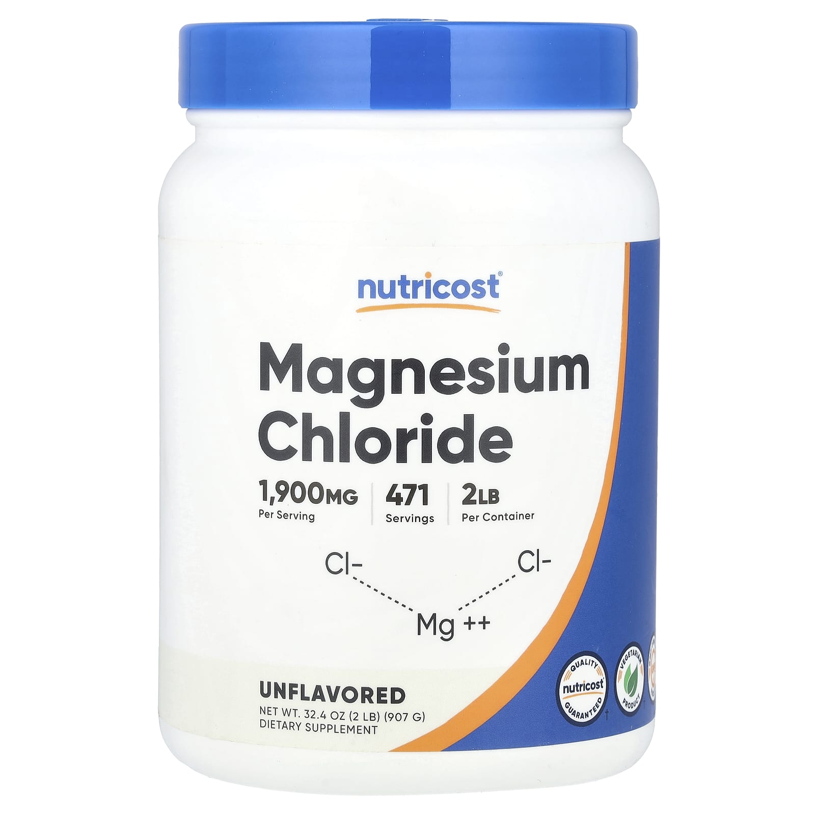 Nutricost Magnesium Chloride – Sans arôme – 907 g — Tunisie