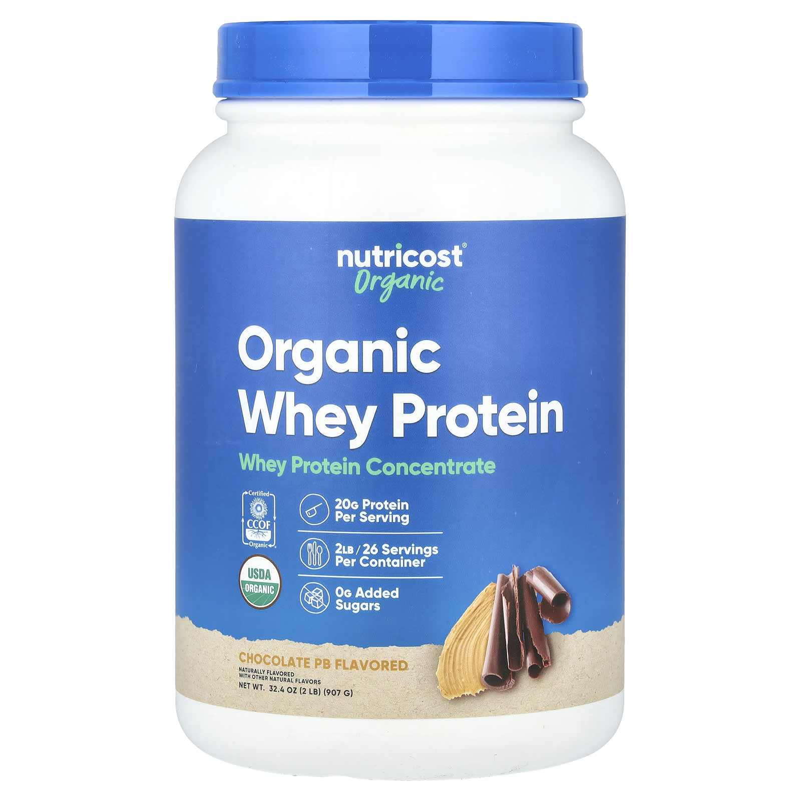 Nutricost Organic Whey Protein – Chocolate PB – 907 g — Tunisie