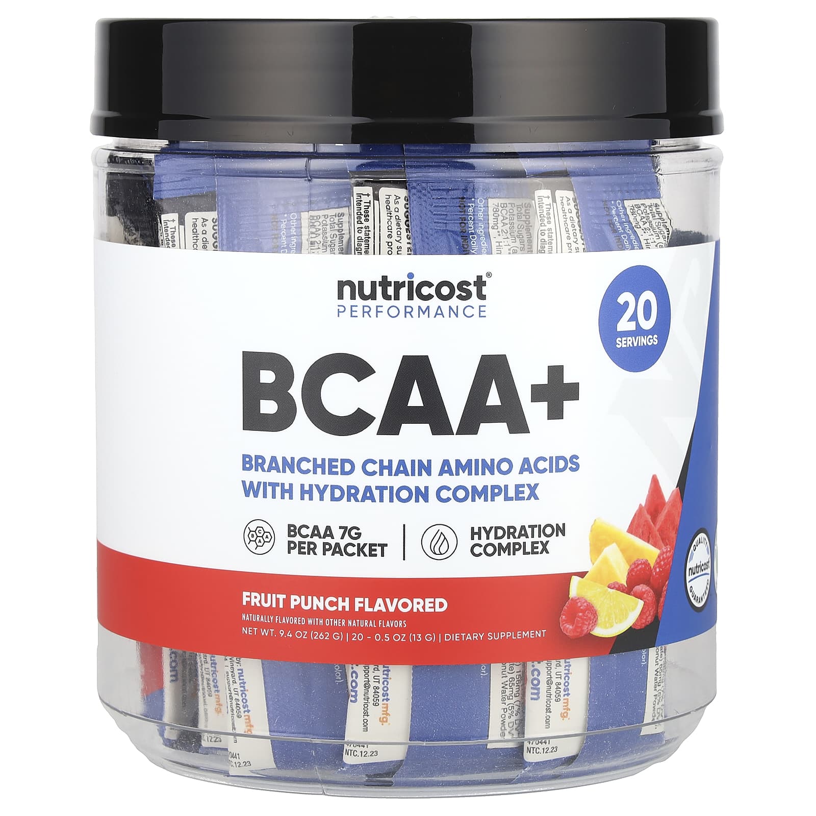 Nutricost Performance, BCAA+ – Fruit Punch – 13 g — Tunisie
