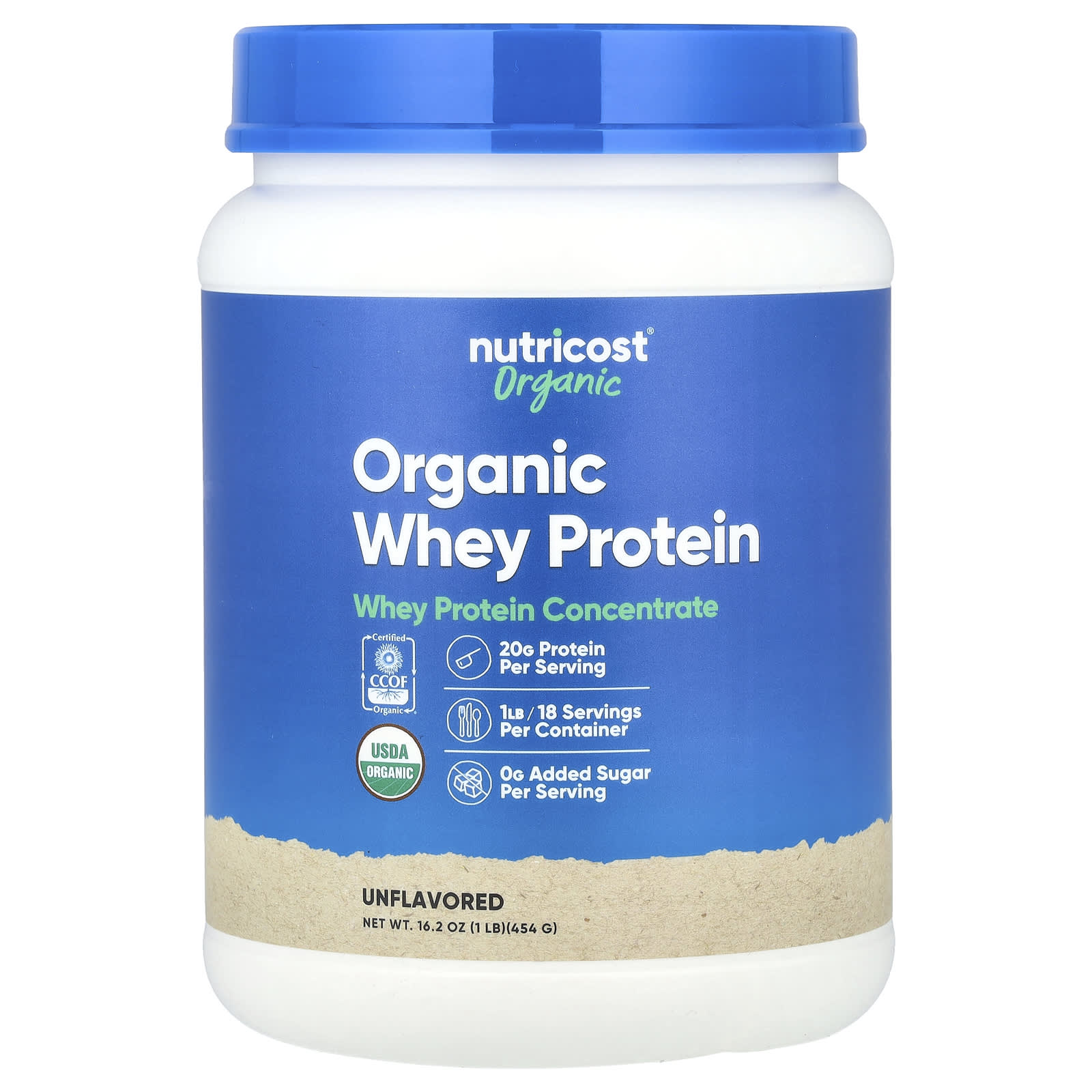 Nutricost Organic Whey Protein – Sans arôme – 454 g — Tunisie