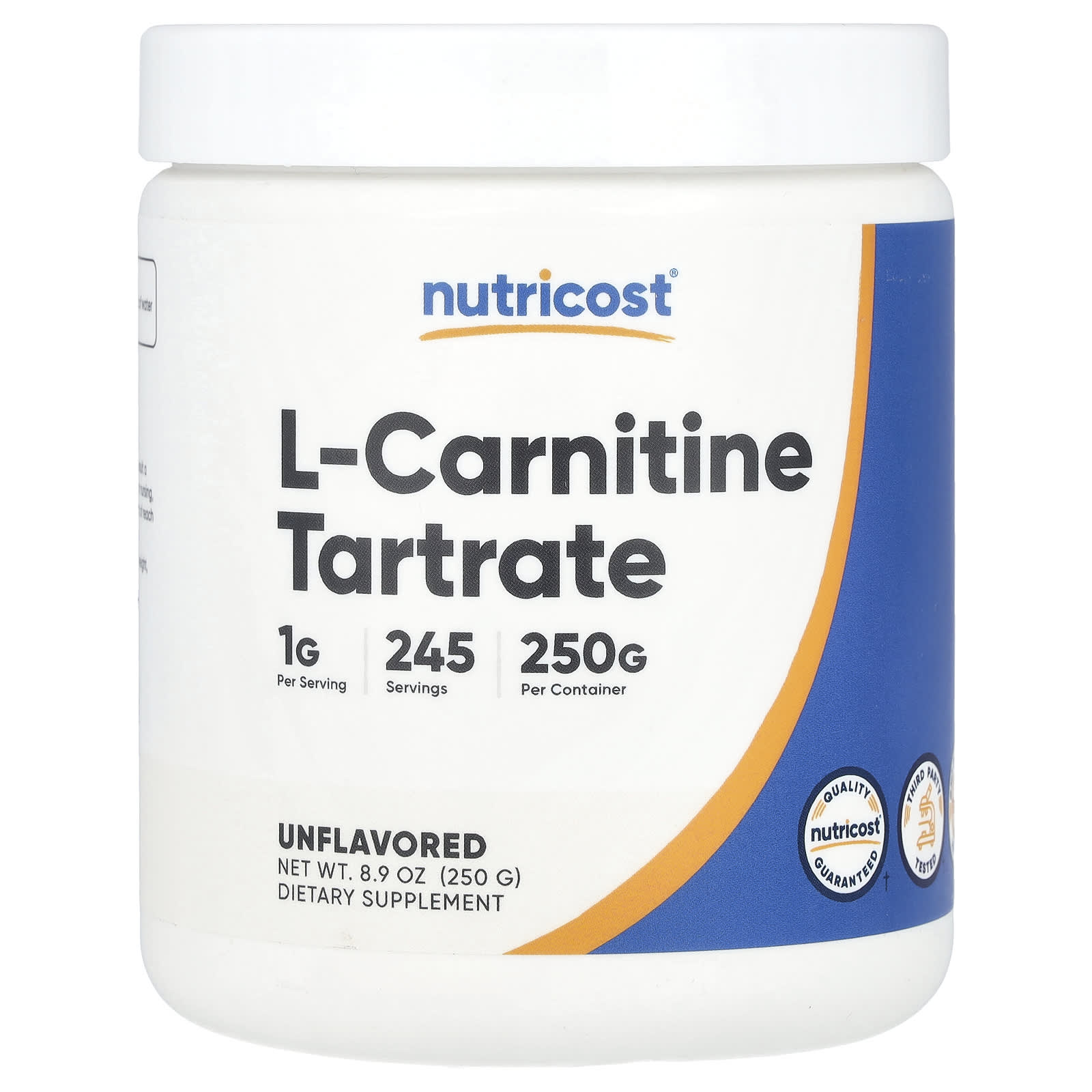 Nutricost L-Carnitine Tartrate – Sans arôme – 250 g — Tunisie