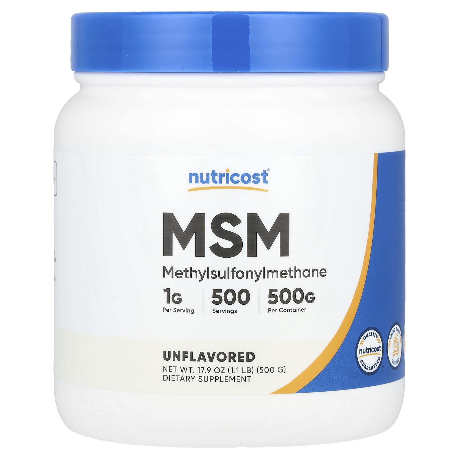 Nutricost MSM – Sans arôme – 500 g — Tunisie