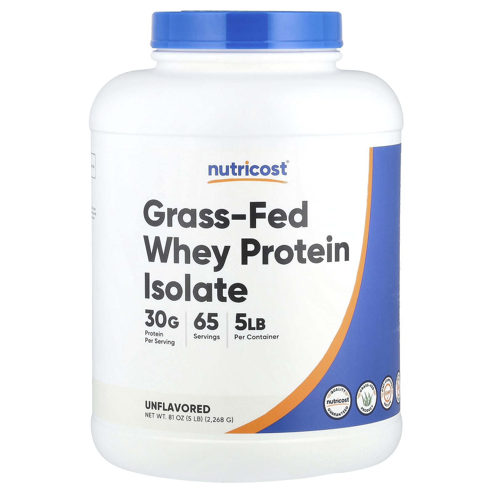 Nutricost Grass-Fed Whey Protein Isolate – Sans arôme – 2268 g — Tunisie