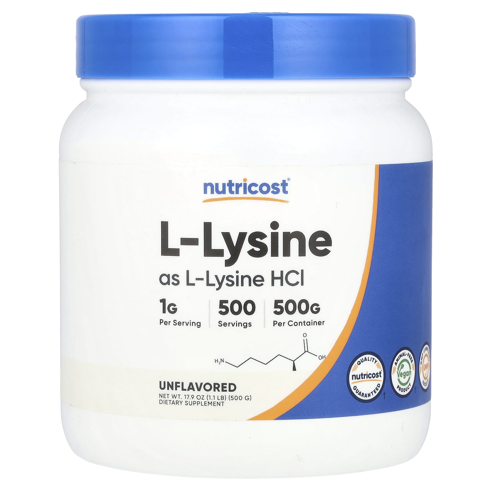 Nutricost L-Lysine – Sans arôme – 500 g — Tunisie