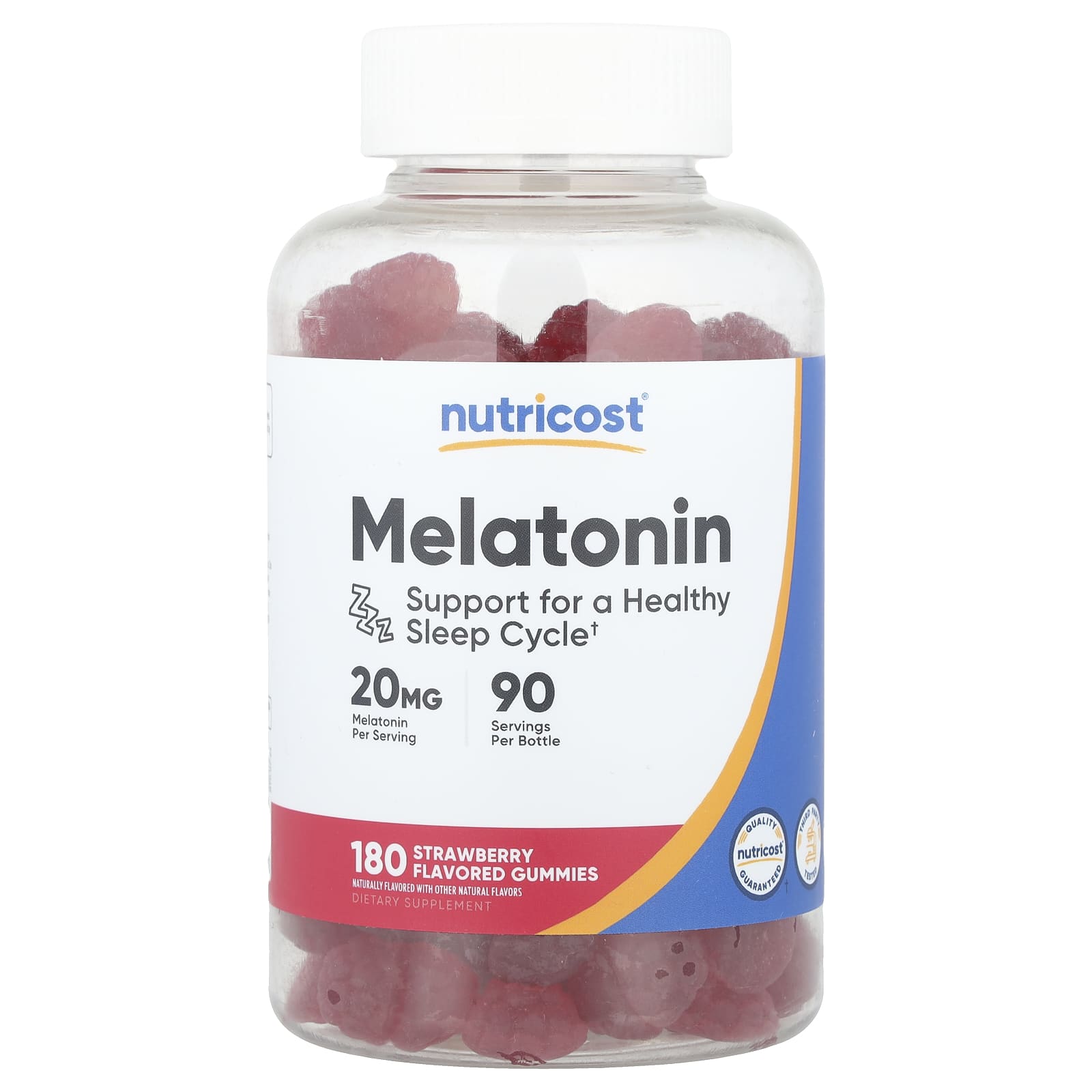 Nutricost Melatonin Gummies – Strawberry – 180 gommes — Tunisie