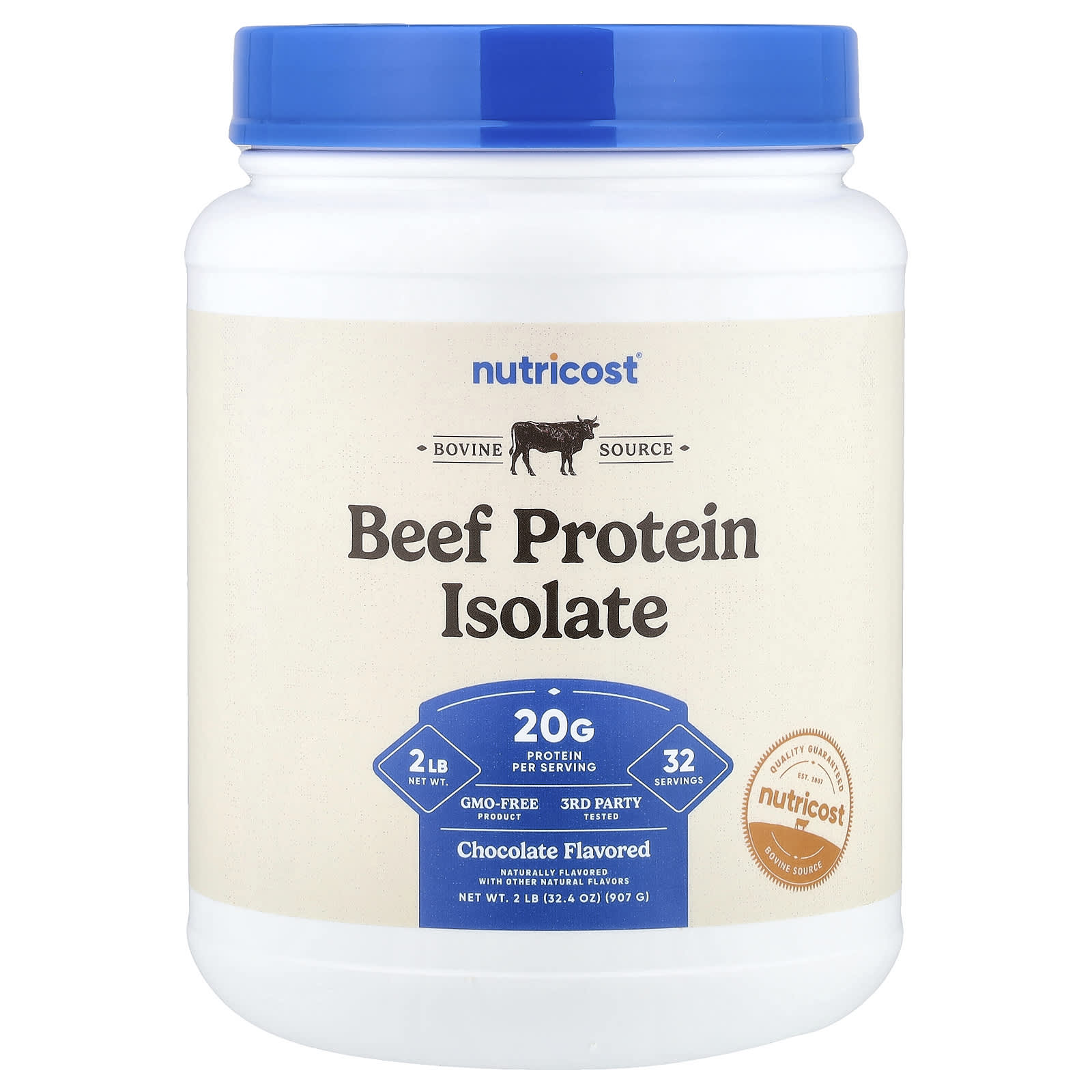 Nutricost Beef Protein Isolate – Chocolate – 907 g — Tunisie