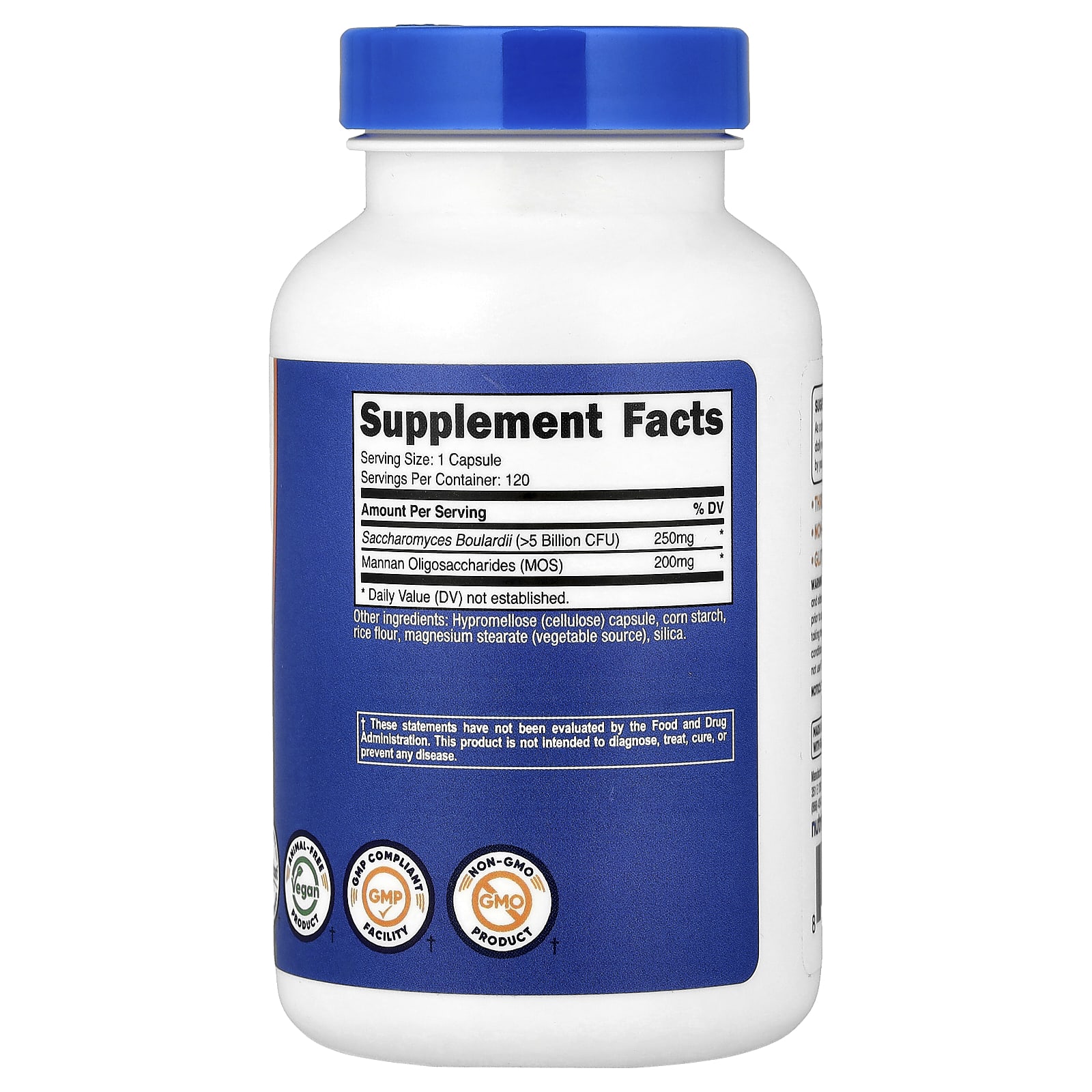 Nutricost Saccharomyces Boulardii + MOS – 120 gélules — photo 2 sur 2