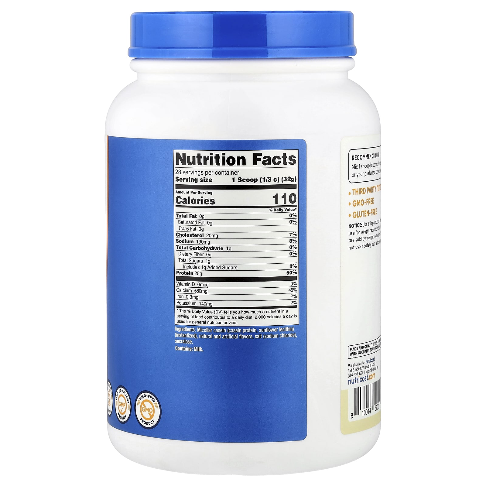 Nutricost Casein Protein – Vanilla – 907 g — photo 2 sur 2