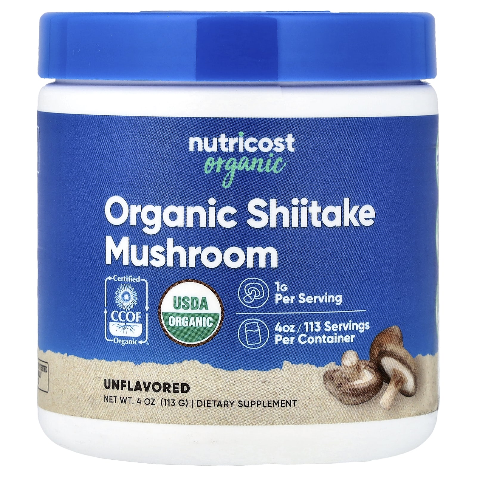 Nutricost Organic Shiitake Mushroom – Sans arôme – 113 g — Tunisie