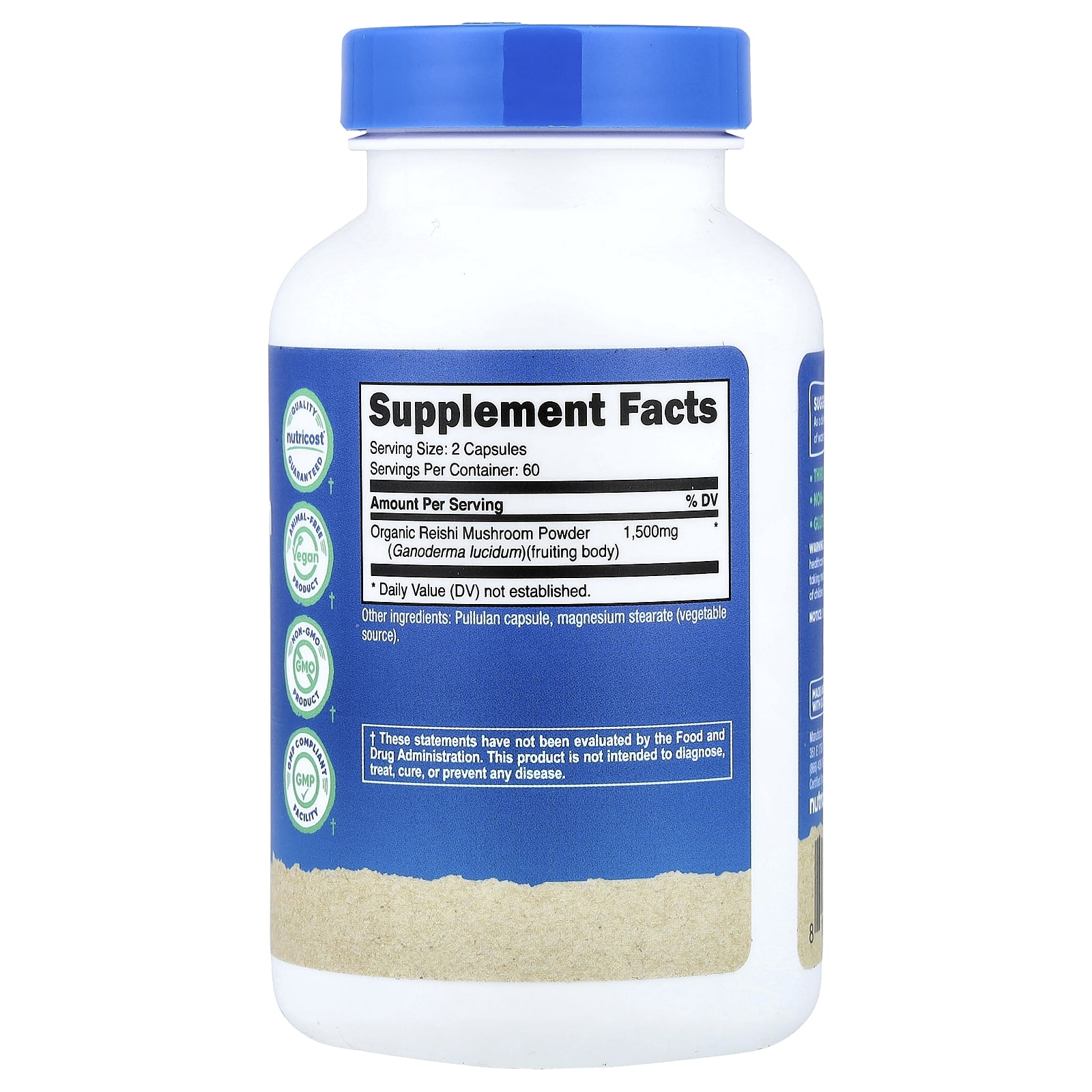 Nutricost Reishi Mushroom – 120 gélules — photo 2 sur 2
