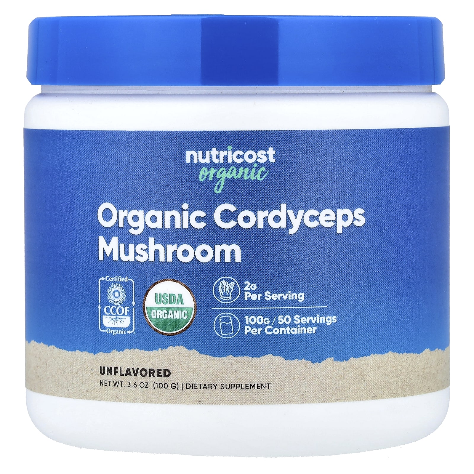 Nutricost Organic Cordyceps Mushroom – Sans arôme – 100 g — Tunisie