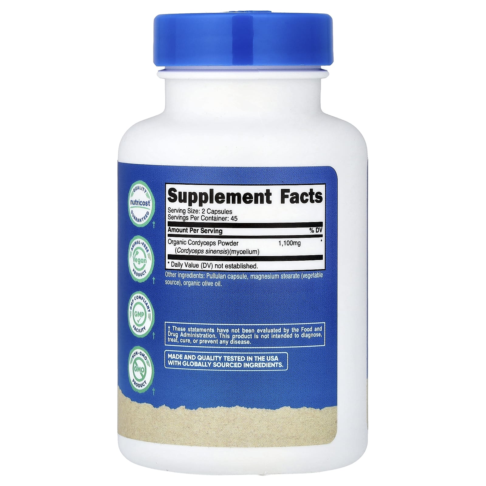 Nutricost Cordyceps Mushroom – 90 gélules — photo 2 sur 2