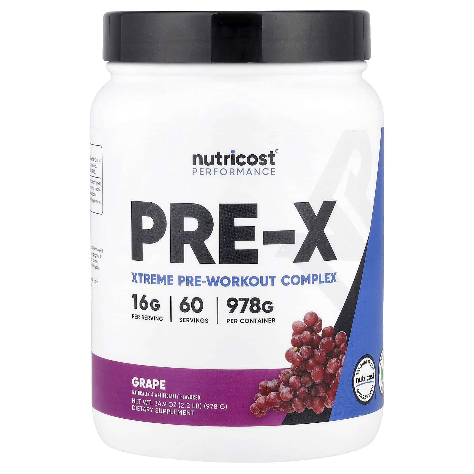 Nutricost Performance, PRE-X, Xtreme Pre-Workout Complex – Grape – 978 g — Tunisie