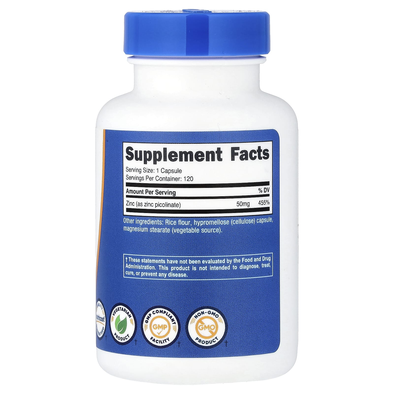 Nutricost Zinc Picolinate – 120 gélules — photo 2 sur 2