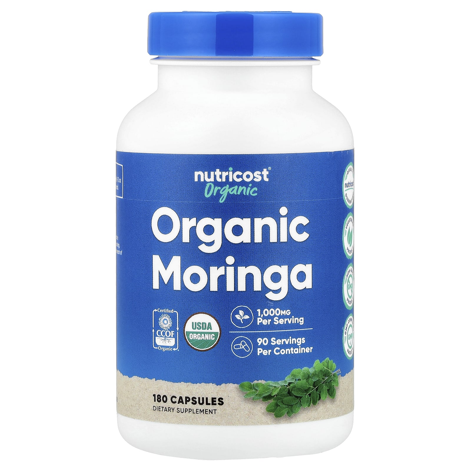 Nutricost Organic Moringa – 180 gélules — Tunisie