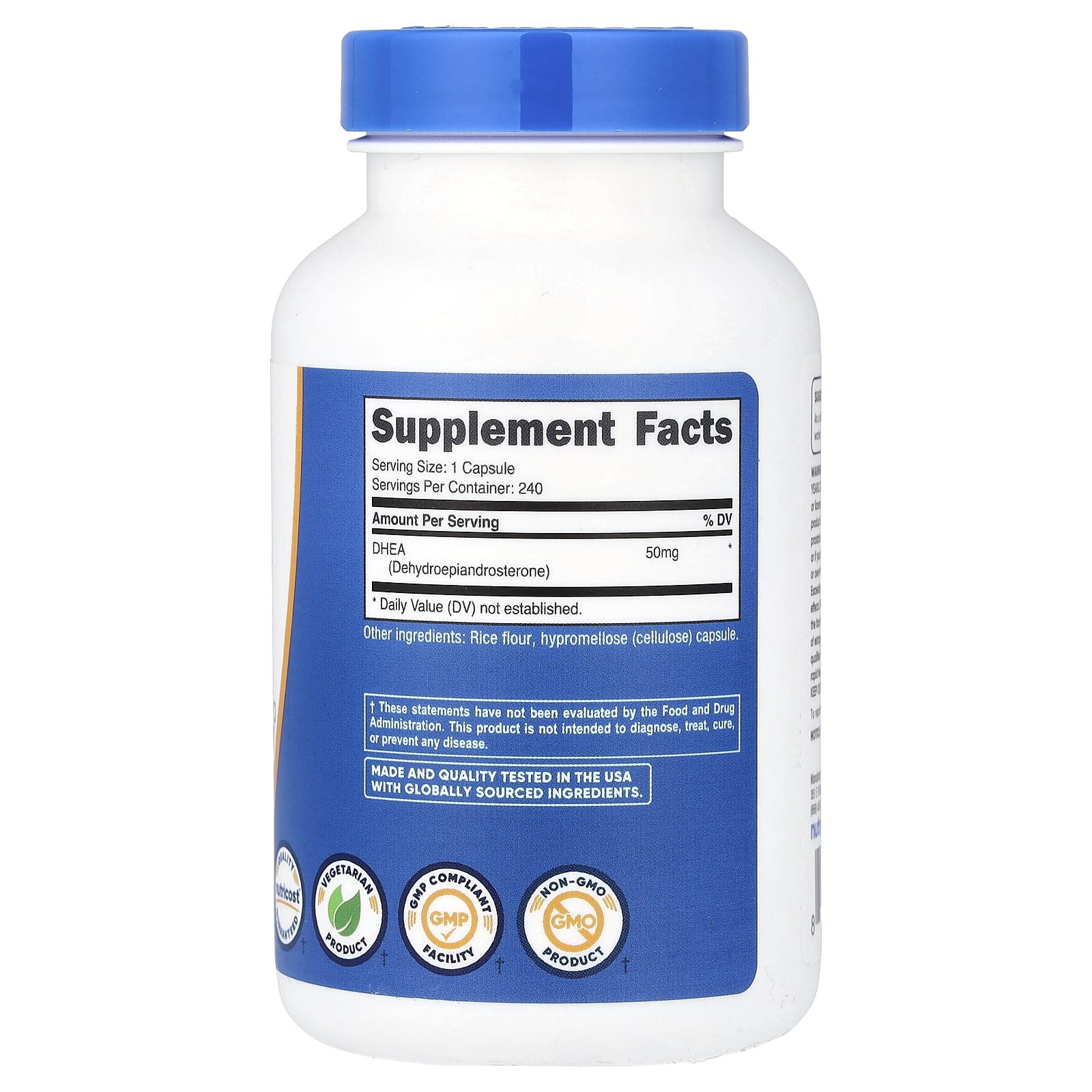 Nutricost DHEA – 50 mg – 240 gélules — photo 2 sur 2