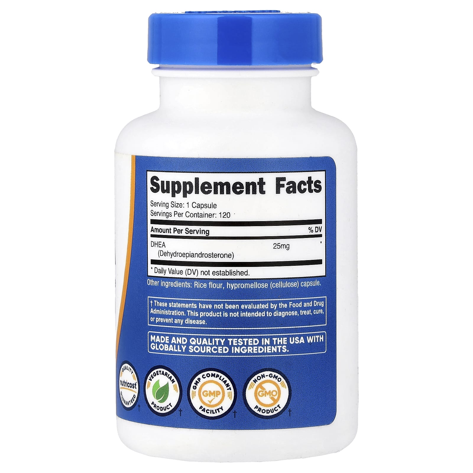 Nutricost DHEA – 25 mg – 120 gélules — photo 2 sur 2