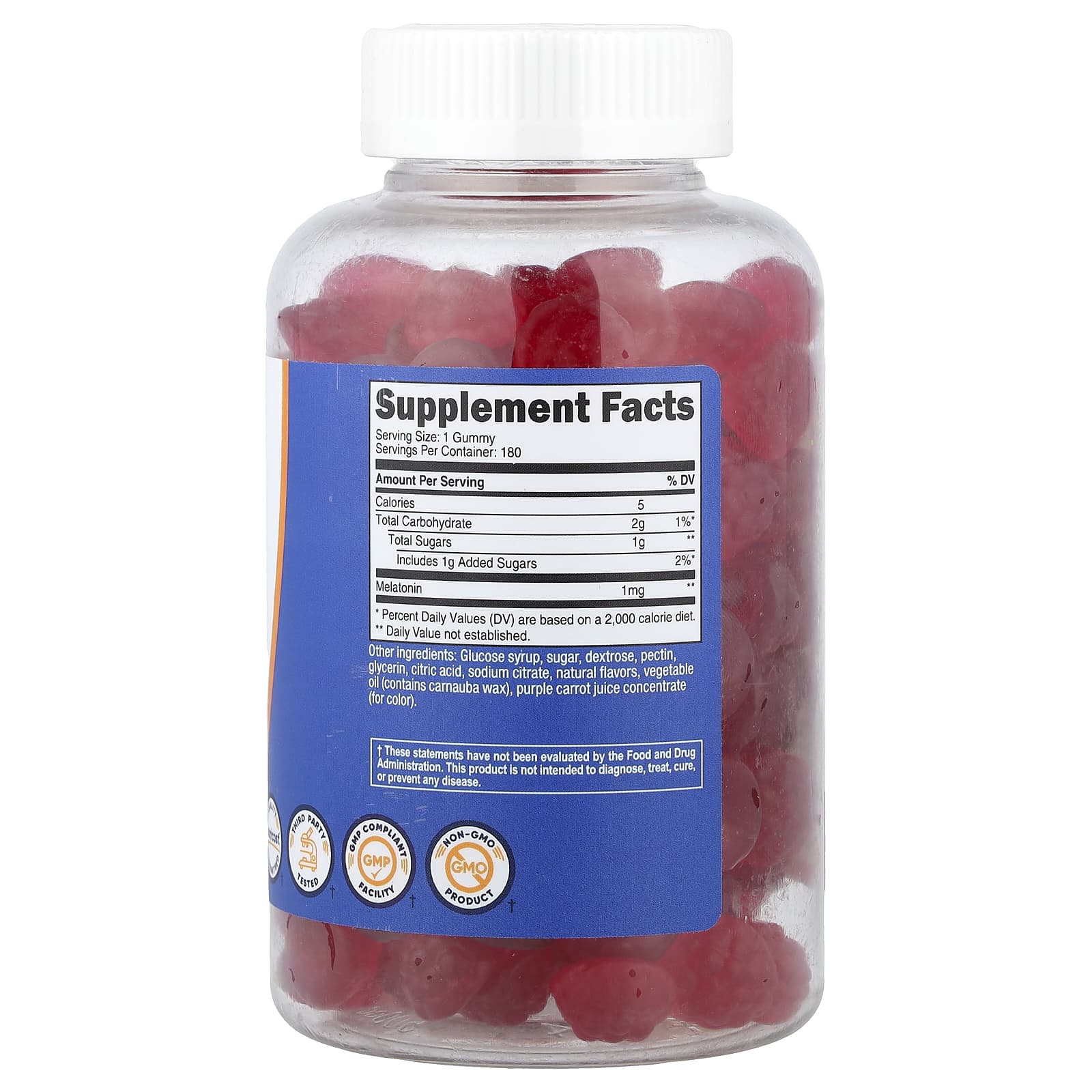 Nutricost Melatonin Gummies – Strawberry – 180 gommes — photo 2 sur 2