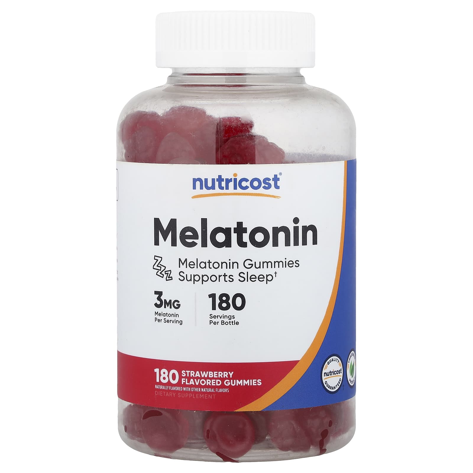 Nutricost Melatonin Gummies – Strawberry – 180 gommes — Tunisie