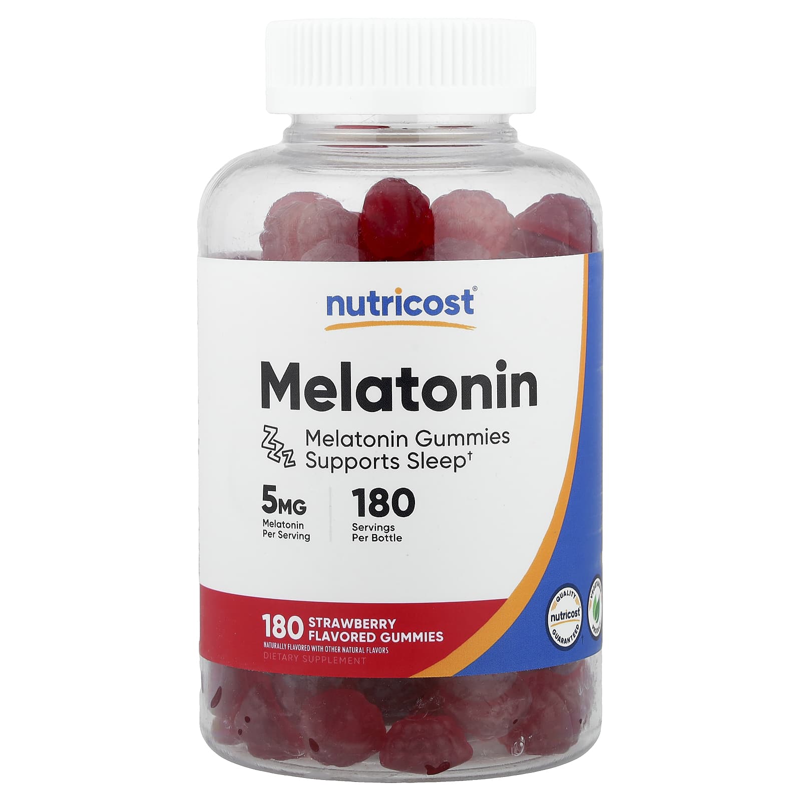 Nutricost Melatonin Gummies – Strawberry – 180 gommes — Tunisie