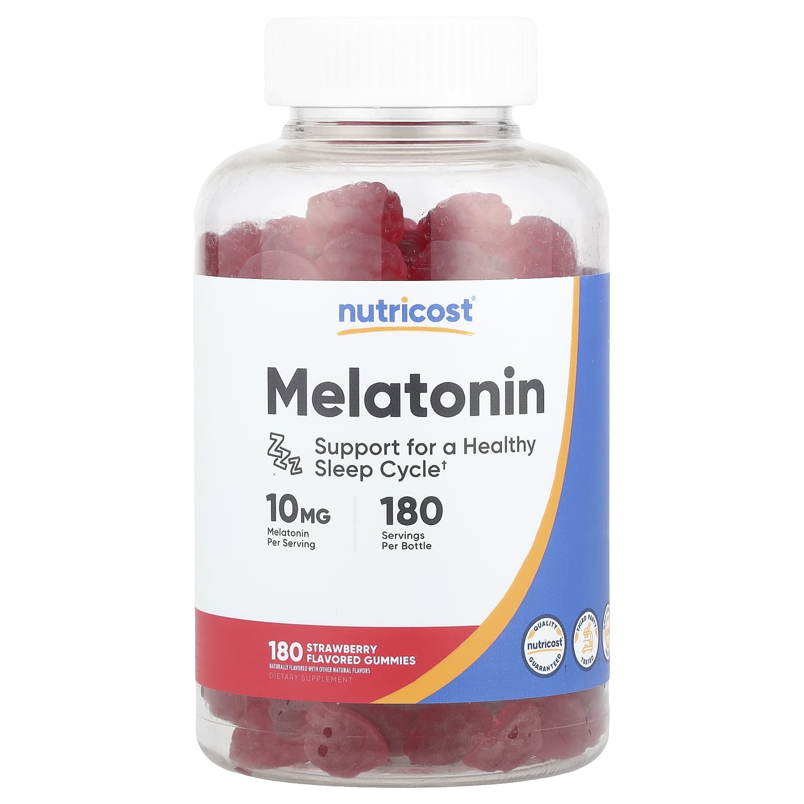 Nutricost Melatonin Gummies – Strawberry – 180 gommes — Tunisie