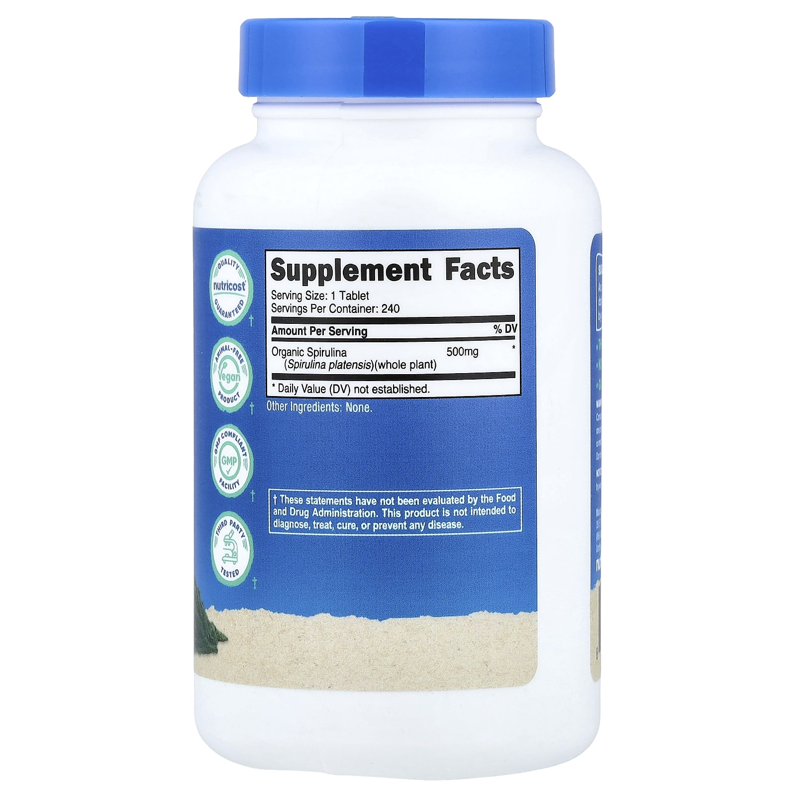 Nutricost Organic Spirulina – 240 comprimés — photo 2 sur 2