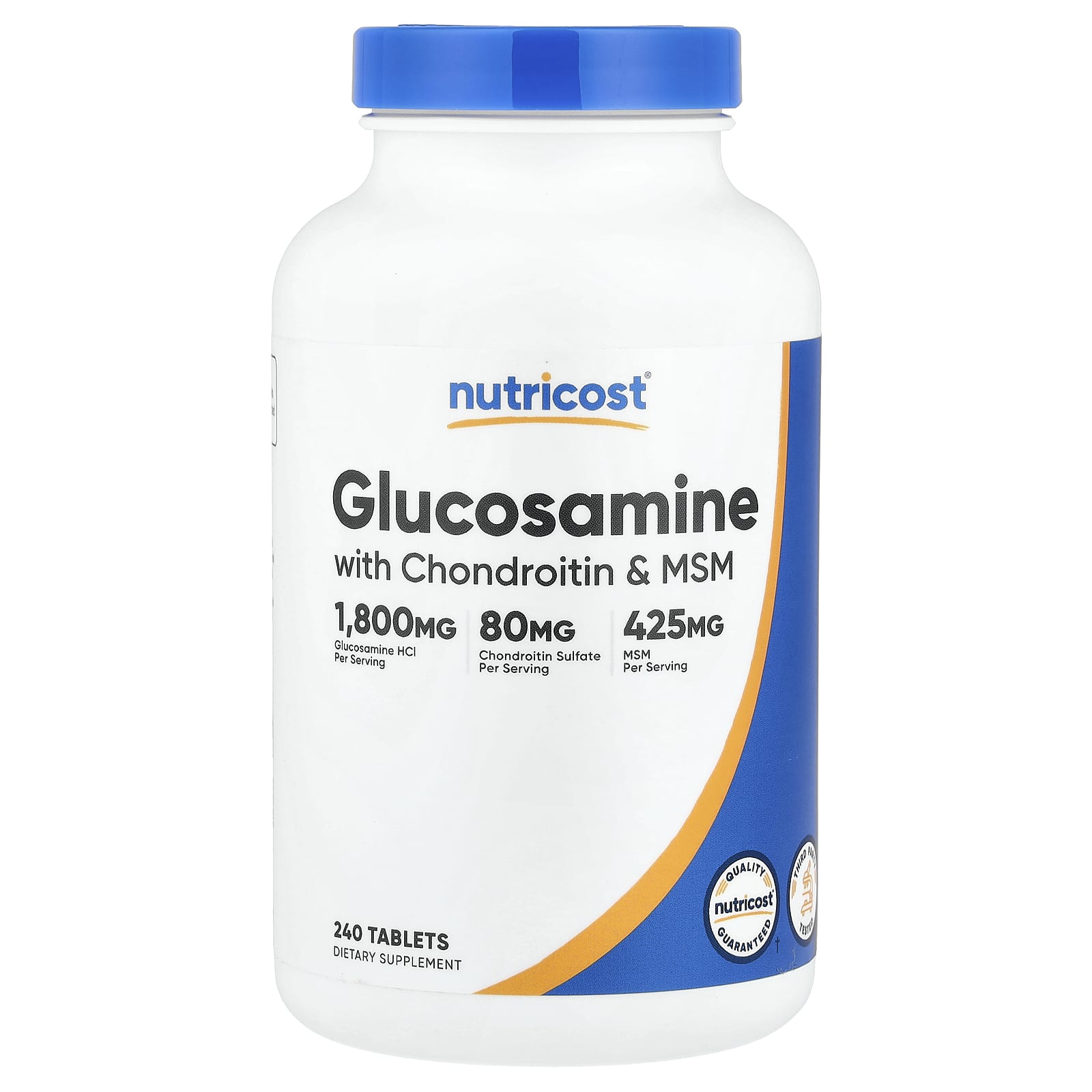 Nutricost Glucosamine with Chondroitin & MSM – 240 comprimés — Tunisie