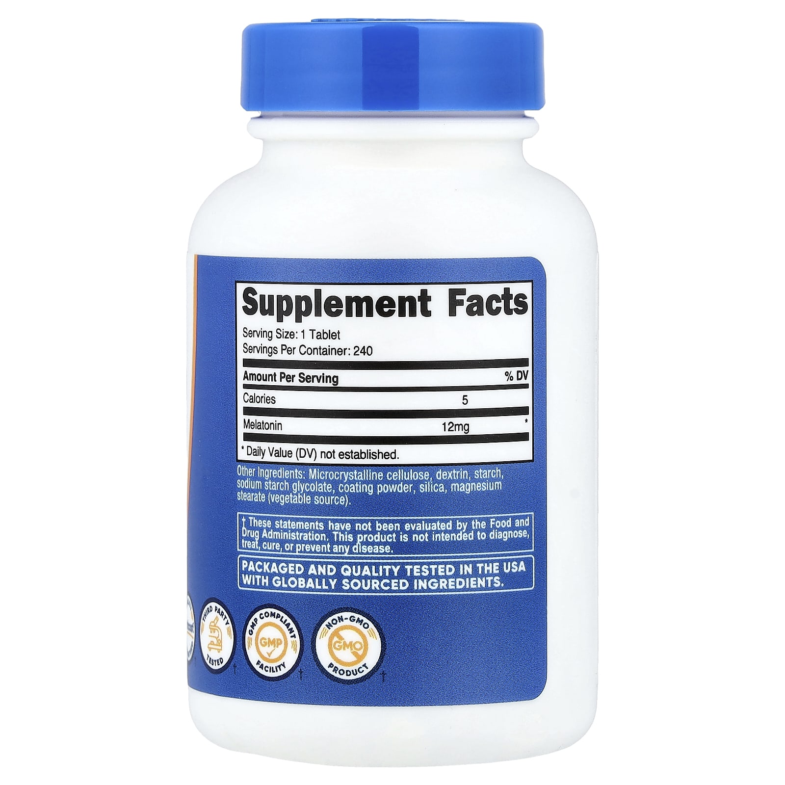 Nutricost Melatonin – 12 mg – 240 comprimés — photo 2 sur 2