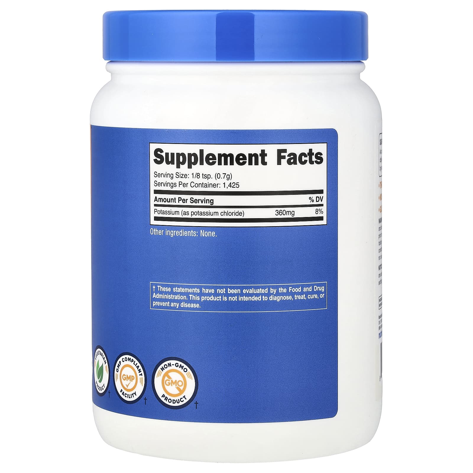 Nutricost Potassium Chloride – Sans arôme – 1 kg — photo 2 sur 2