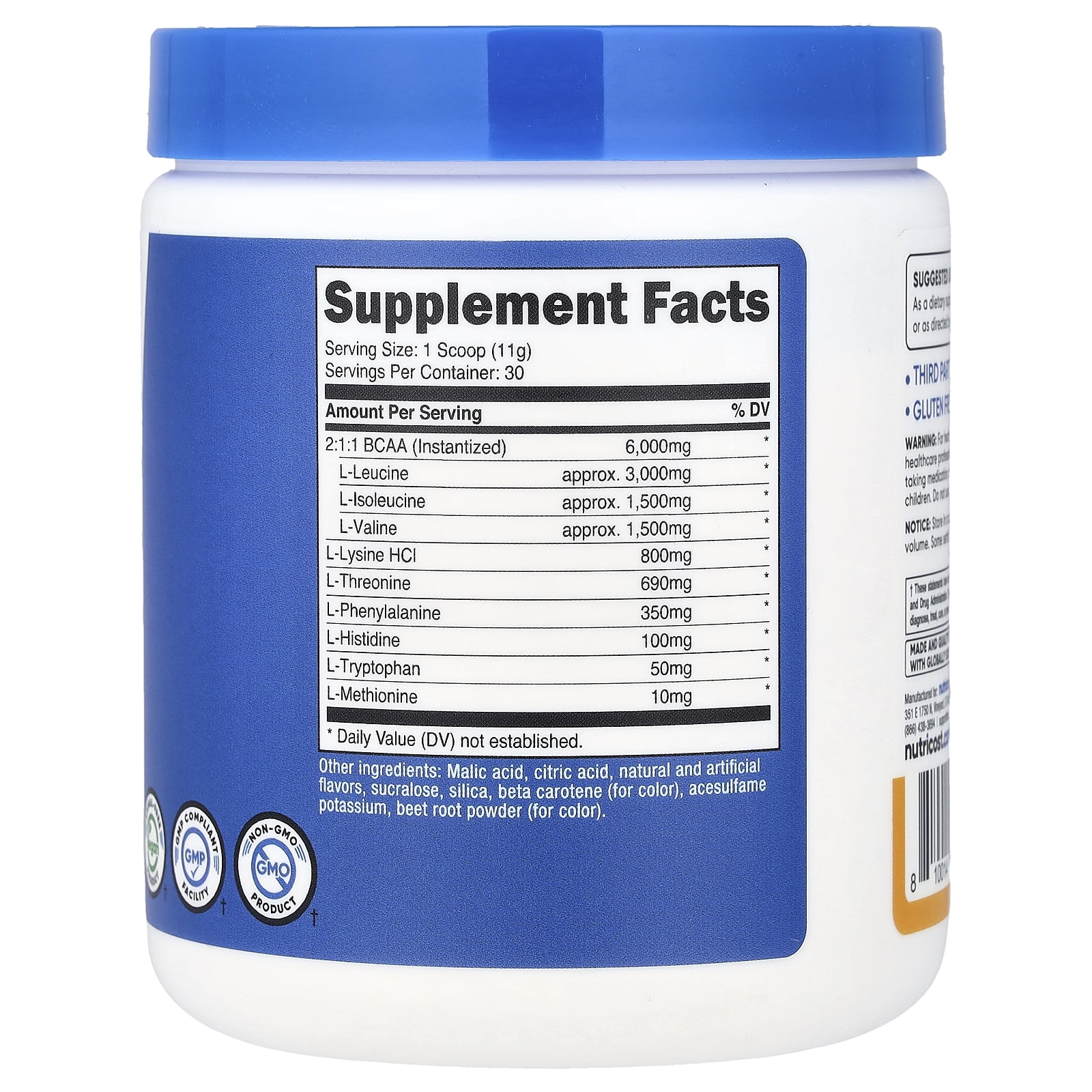 Nutricost Performance, EAA – Peach Mango – 330 g — photo 2 sur 2