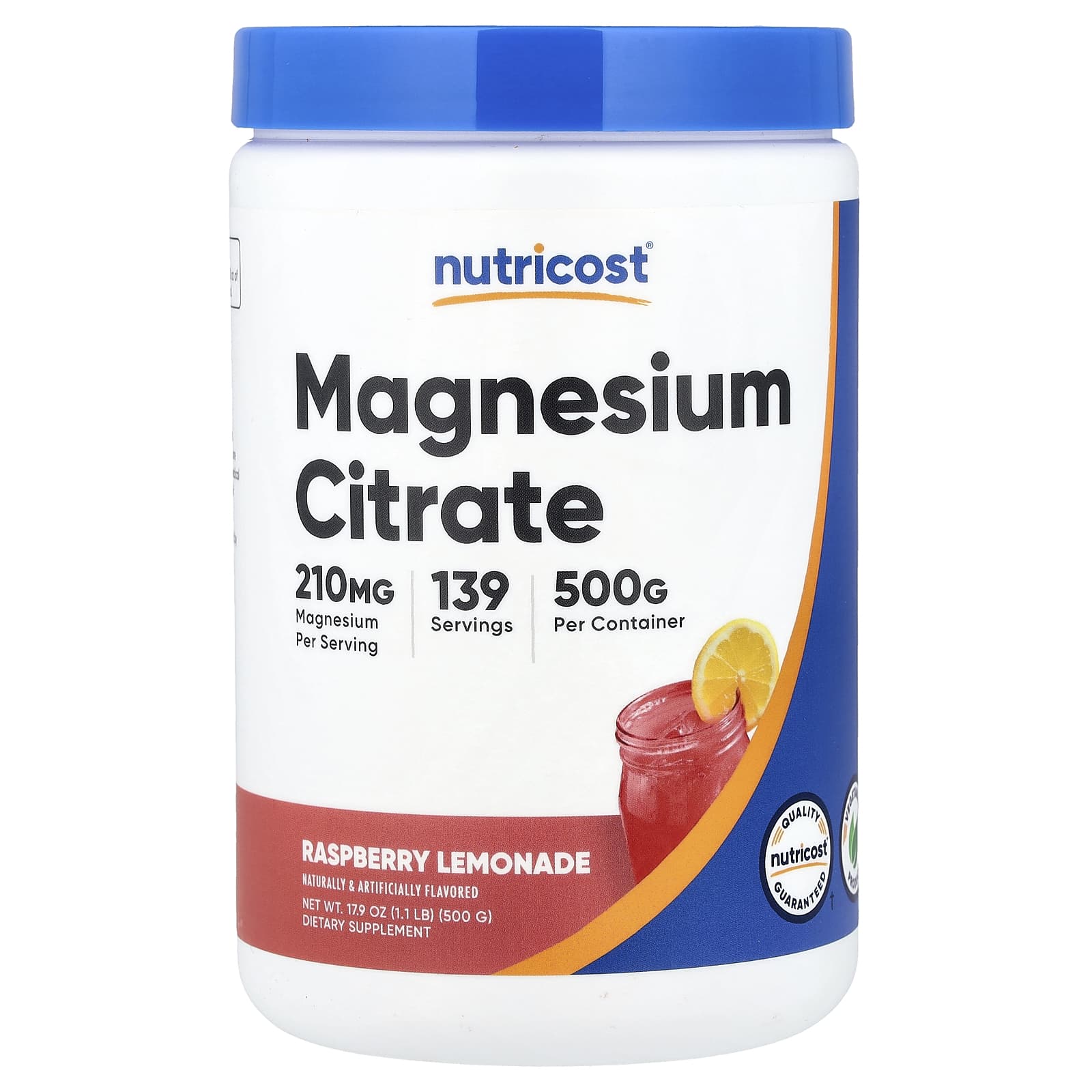 Nutricost Magnesium Citrate – Raspberry Lemonade – 500 g — Tunisie
