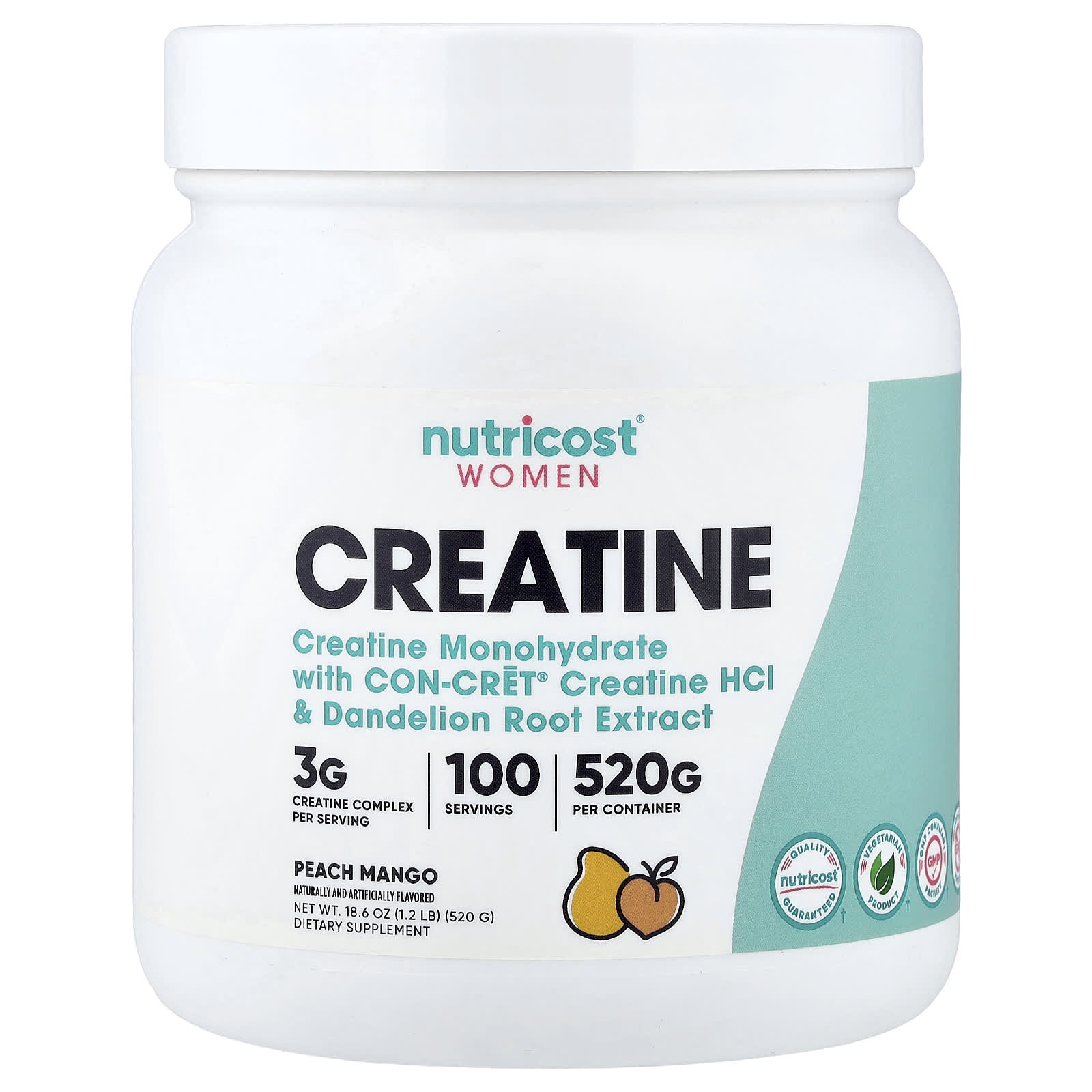 Nutricost Women, Creatine – Peach Mango – 520 g — Tunisie